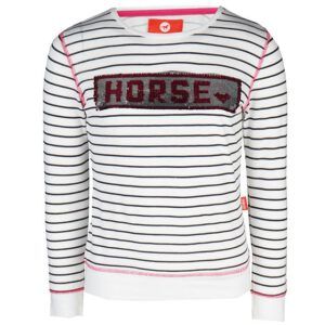 Shirt Red Horse Fame kids stripe wit zwart horse logo voorzijde