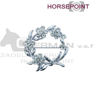 Horsepoint Plastronspeld Strass Lauwerkrans Zilver
