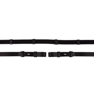 BR Leinenzügel Rundschnalle, verdeckter Verschluss, 19 mm Schwarz/Silber