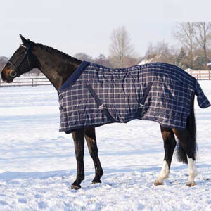 QHP Stalldecke Luxury 150 Gramm Blue Check