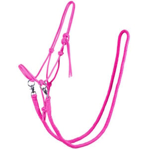 QHP Knotenhalfter mit Zügel Fuchsia