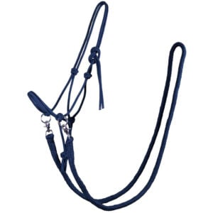 QHP Knotenhalfter mit Zügeln Navy