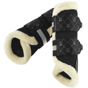 Eskadron tendon boots Faux Fur Platinum Pure black