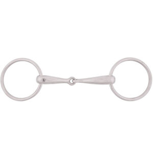 BR Single Broken Snaffle Snaffle Solid Stainless Steel 16 mm .