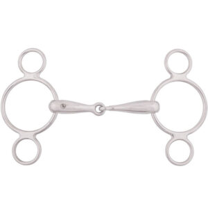 BR Enkel Gebroken Pessoa Bit 3 Rings Massief RVS 18 mm .