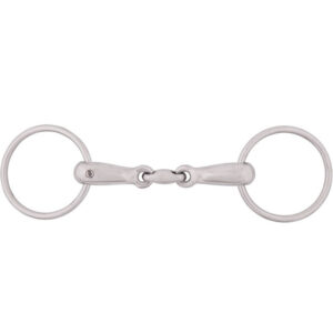 BR Double Broken Snaffle Snaffle Hollow Stainless Steel 18 mm .