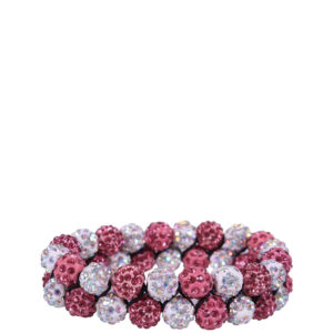 QHP knotband Glossy wit/rose