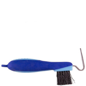 Premiere Hoof Pick With Brush Soft Grip Cobalt/Light Blue