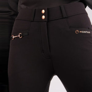Front Montar riding breeches Molly black/rose gold