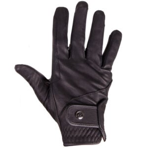 Rijhandschoenen QHP Leather Pro zwart