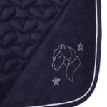 Close up print zadeldek QHP Gwenn navy