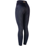 Back of children's riding leggings Horka Momentum blue/rose gold