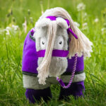 Vooraanzicht Crafty Ponies fleecedeken set Paars