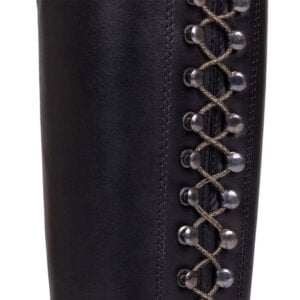 QHP elastische Lange Glitter Veters Zwart/Goud close up