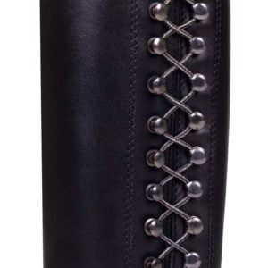 QHP elastische Lange Glitter Veters Zwart/Zilver close up