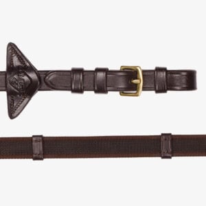 LeMieux Rubber Grip Continental Zügel Havanna/Messing