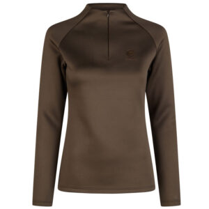 Eskadron Half Zip Shirt Platinum Teak Brown voorzijde