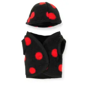 Crafty Ponies Cap overtrek En Vest Zwart Rood/Gestipt