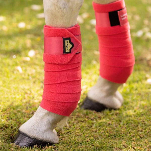 LeMieux Loire fleece bandages Papaya detail