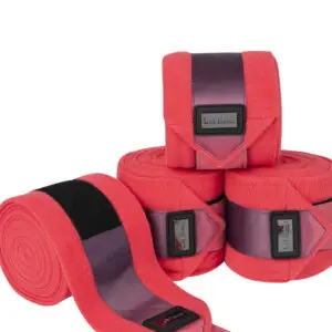 LeMieux Spectrum fleece bandages Aubergine/Papaya