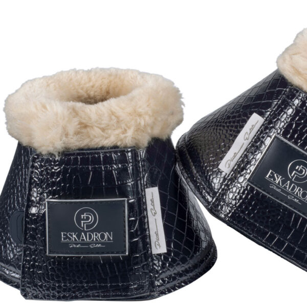 Springschoenen Faux Fur Eskadron Platinum met Croco navy