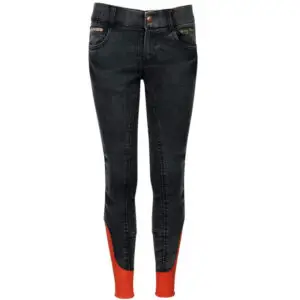 Harry's Horse Rijbroek Lyon Denim Full Grip Kids Jet Black