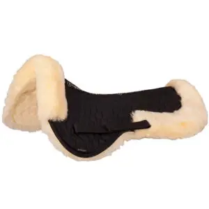 BR Onderlegger Met Wervelkanaal Uitsparing Schapenvacht Zwart/Naturel