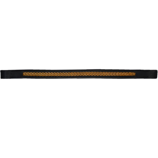 Ecoline Frontriem Ketting Breed Zwart/Goud