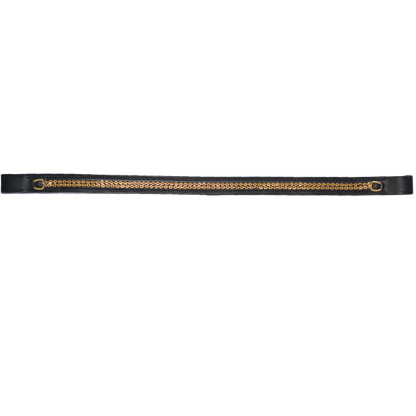 Ecoline Frontriem Dubbele Ketting Zwart/Goud