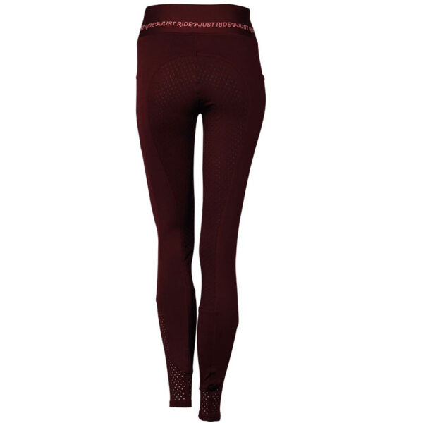Harry's Horse Equitights Just Ride Rosegold Full Grip Burgundy - Afbeelding 2