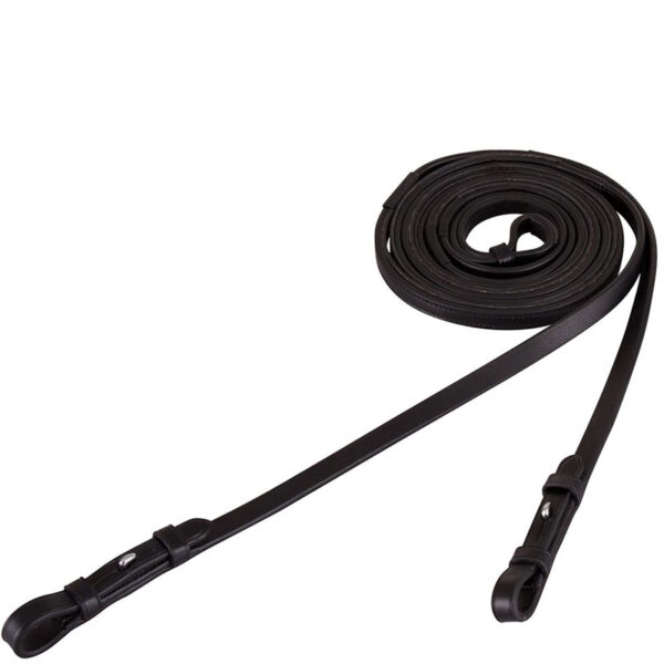 BR Lederen Antislip Stangteugels, Ronde Gesp, Blinde Sluiting, 13 mm Zwart/Zilver - Afbeelding 3
