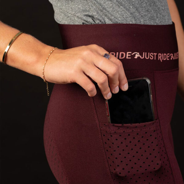 Harry's Horse Equitights Just Ride Rosegold Full Grip Burgundy - Afbeelding 4
