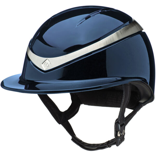 Charles Owen cap Halo Luxe Wide Peak Navy Gloss