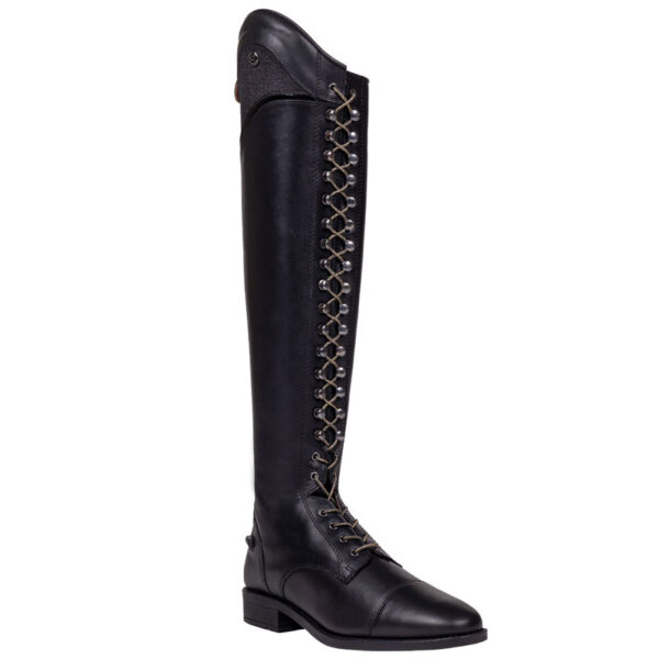 elastisch lange veters QHP glitter Zwart/Goud