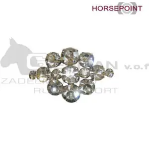 Horsepoint Plastronspeld Strass Ruit Large Zilver