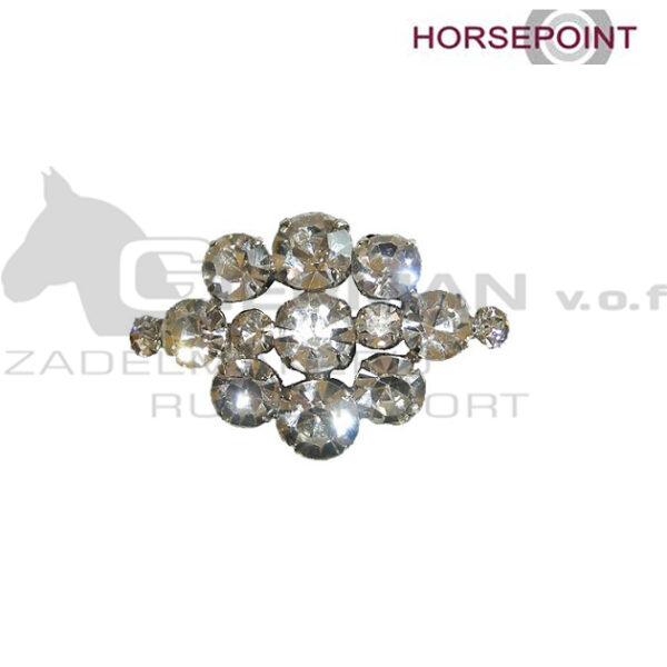 Horsepoint Plastronspeld Strass Ruit Large Zilver
