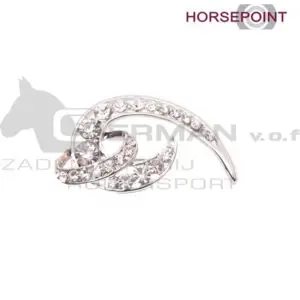Horsepoint Plastronspeld Strass Maan Zilver