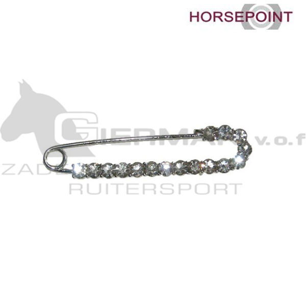 Horsepoint Plastronspeld Strass Veiligheidsspeld Breed Zilver