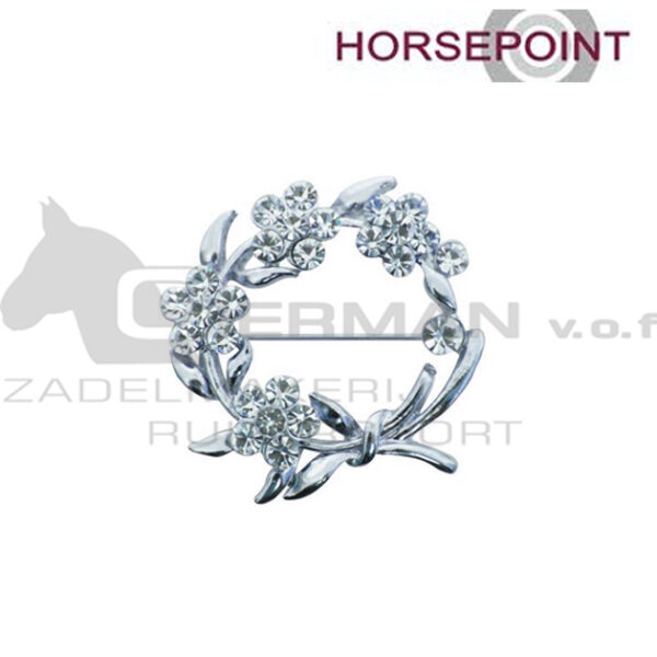 Horsepoint Plastronspeld Strass Lauwerkrans Zilver