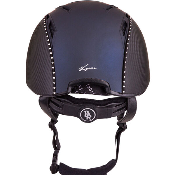 BR Rijhelm Viper Patron Carbon Swarovski VG1 Metal Navy/Zwart - Afbeelding 2