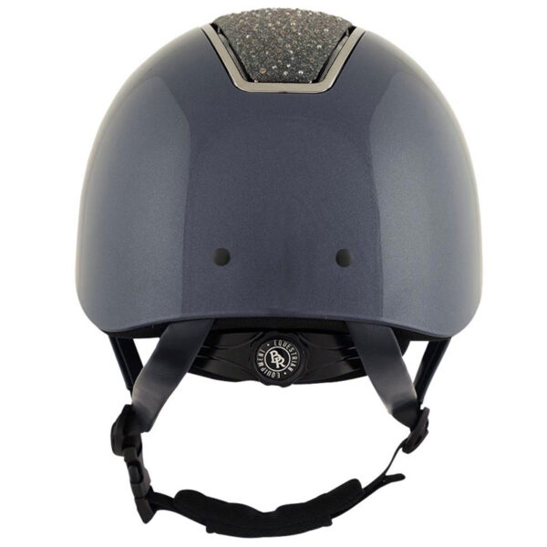 BR rijhelm Omega Glamourous Glossy Navy/Gunmetal achterzijde