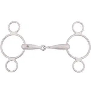 BR Enkel Gebroken Pessoa Bit 3 Rings Massief RVS 18 mm .