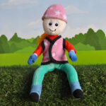 Sfeerfoto Crafty Ponies Cap overtrek En Vest roze ster.