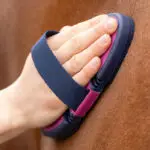 Lifestyle foto QHP Flexibele roskam Fuchsia/Navy