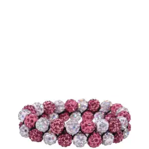 QHP knotband Glossy wit/rose