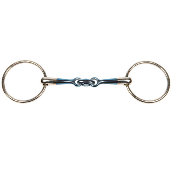 Harry's Horse Watertrens Dubbel Gebroken Sweet Iron 14 mm Blauw/Zilver - Afbeelding 2