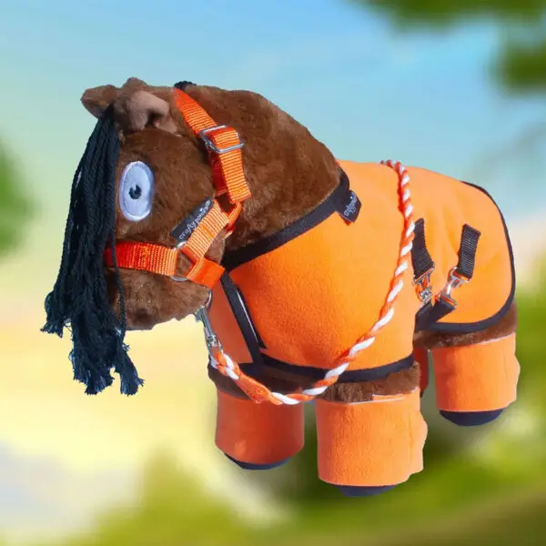 Sfeerfoto Crafty Ponies Fleecedeken Set voorzijde Oranje