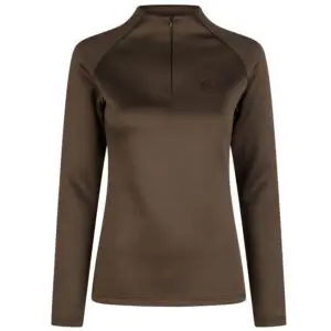 Eskadron Half Zip Shirt Platinum Teak Brown voorzijde
