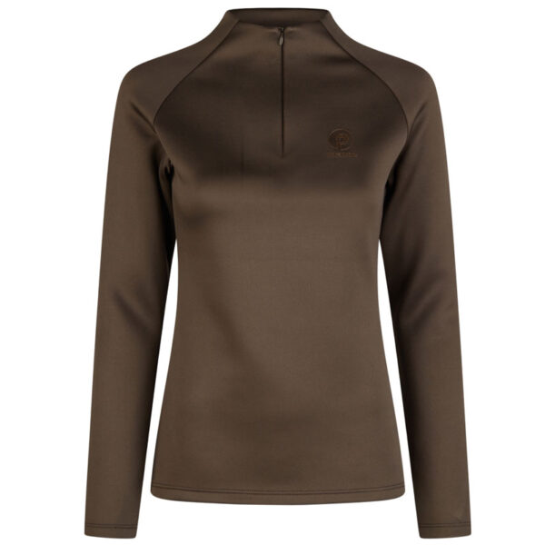 Eskadron Half Zip Shirt Platinum Teak Brown voorzijde