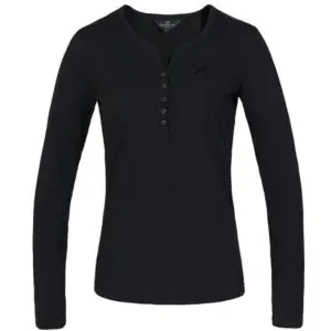 Kingsland top Wakely zwart voorzijde met logo